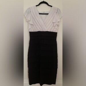 Elegant Black and White Tiered Dress